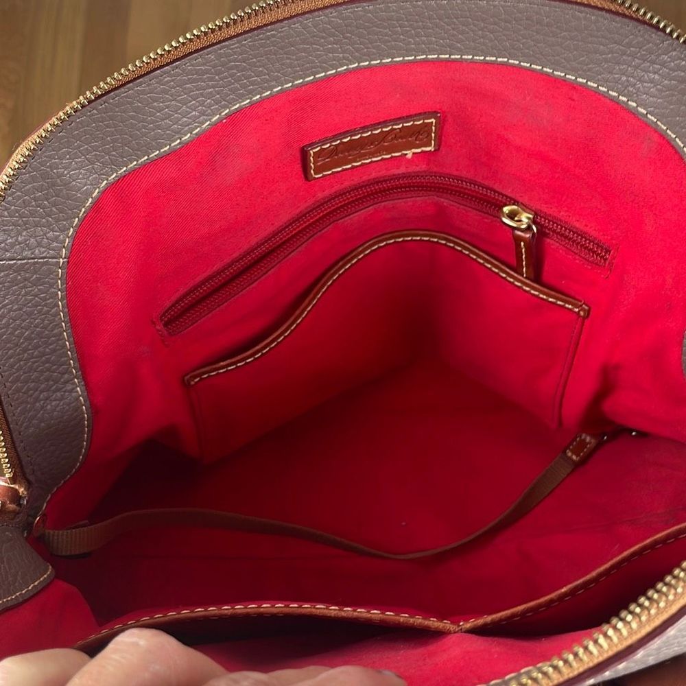 Dooney & Bourke Gray Satchel with Brown Trim - Picture 16 of 16